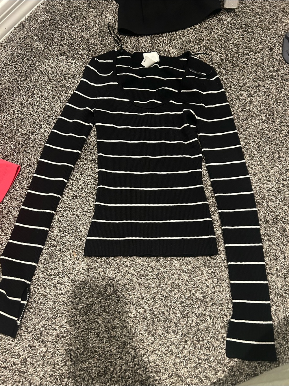 H&M Black and White Striped Sweater